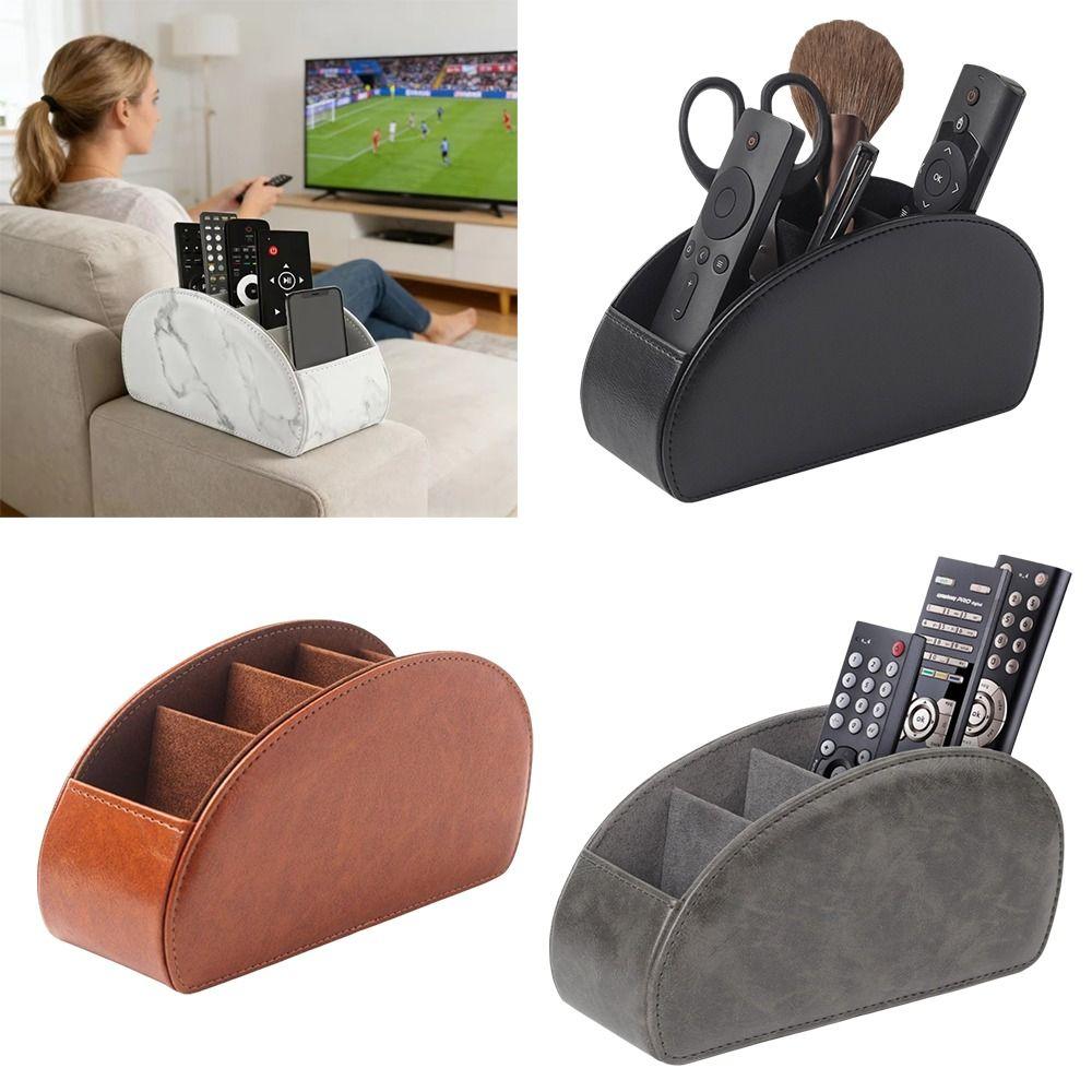 PU-Leder Fernbedienungshalter Moderner Schreibtisch-Organizer Fernbedienungs-Organizer TV-Fernbedienungen