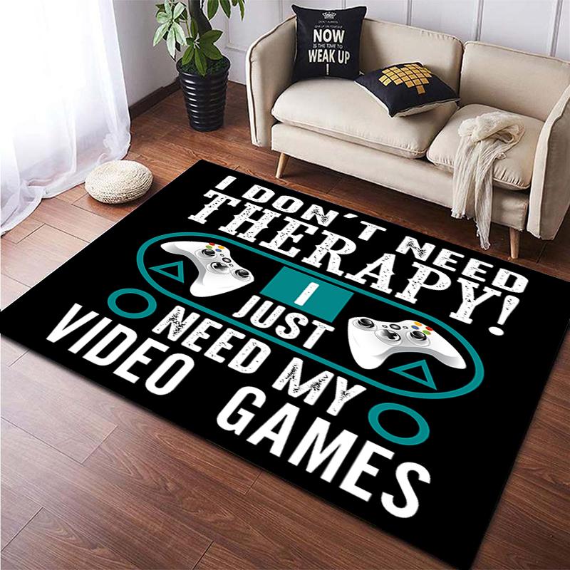 Cartoon Comic Game Handle Painting Carpet for Living Room Large Area Rug Black Soft Carpet Home Decoration Mats Boho Rugs