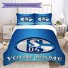 Biancheria da letto FC Schalke 04 con nome personalizzato, Set piumone Copripiumino Federa Regalo di compleanno per la casa(1 * copripiumino + 2 * federa, senza nucleo)_xia
