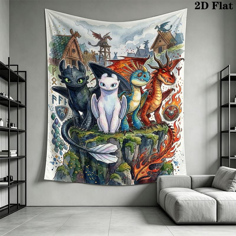 Come Allenare un Drago Arazzo da Parete Appeso Estetico Coperta in Tessuto Stampato Arazzi Decorativi per Camera da Letto Soggiorno Arredamento per la Casa