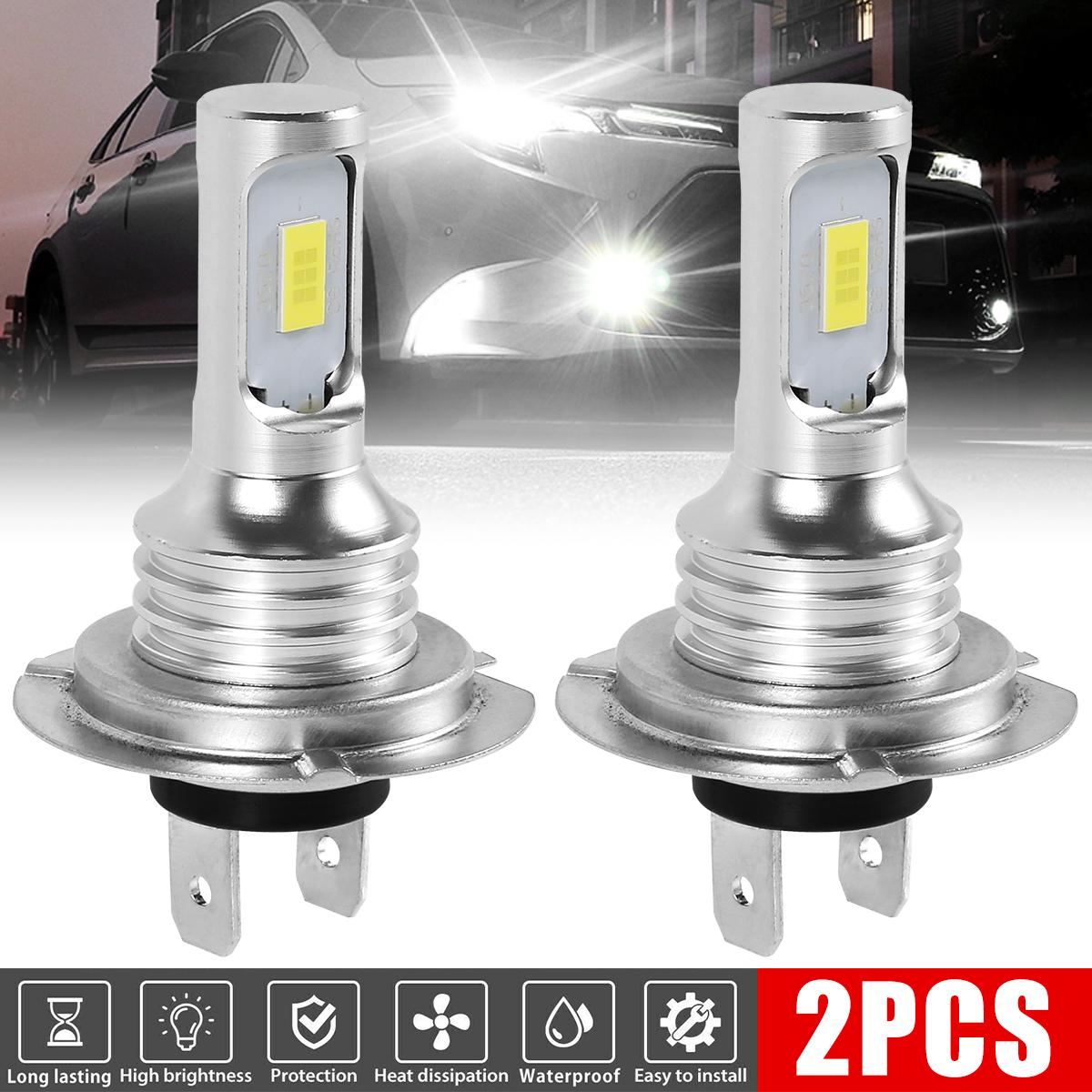 2PCS/Set H7 LED Headlight Replace Hi/Low Kit Bulbs Beam 6000K Headlamp Car Fog Bulbs H7 LED Headlight Car Front Lights for Cars 6000K white