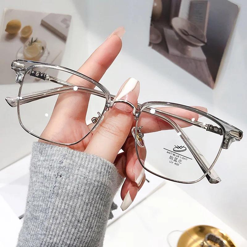 

Fashion New Metal Half Frame Reading Glasses Men s Customized Trend Fashion Presbyopia Glasses Blue Light Blocking Glasses 1