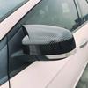 For Ford Focus MK3 2012-2018 Rearview Side Mirror Cover Wing Cap Ox Horn Exterior Door Rear View Case Trim Carbon Fiber Black