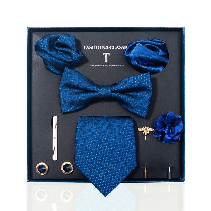 Luxury Groom Tie, Pocket Square & Boutonniere Gift Set for Weddings