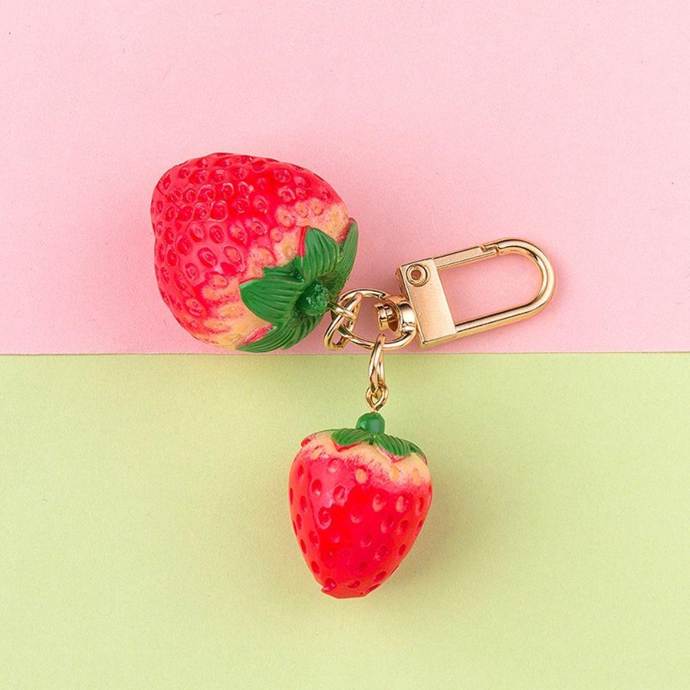 Car Key charms Women Jewelry Strawberry Heart Keychain Key Holder Key Accessories Backpack Pendant