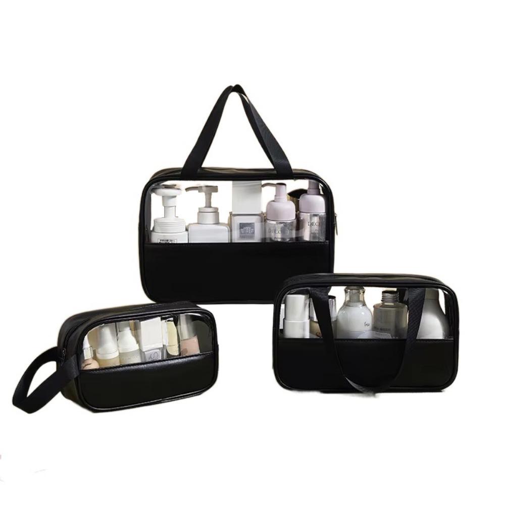 With Handle Portable Toiletry Pouch Transparent Women Wash Pack  Beach Activities