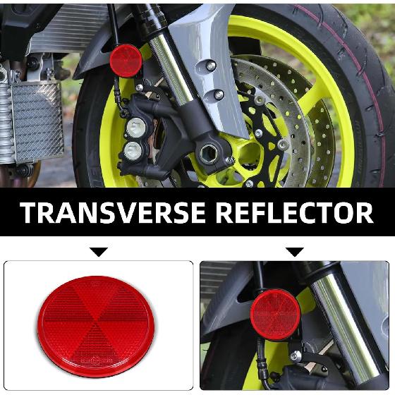 10 Pack Red Self Adhesive Round Reflectors, Road Safety Stick-On Rear Reflectors For Trailer Caravan Truck Lorry Or Agricultural Machines