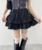 WEGO PHILLY Mini Solid Size Black Skirt, Color, Tiered, Girly, Casual, Spring/Summer Clothes, Women's, F,