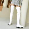 Autumn and Winter New Style Fashion Thick Heeled Women's Knee High Boots Simplicity Long Boots High 3cm Plus Size 35-48
