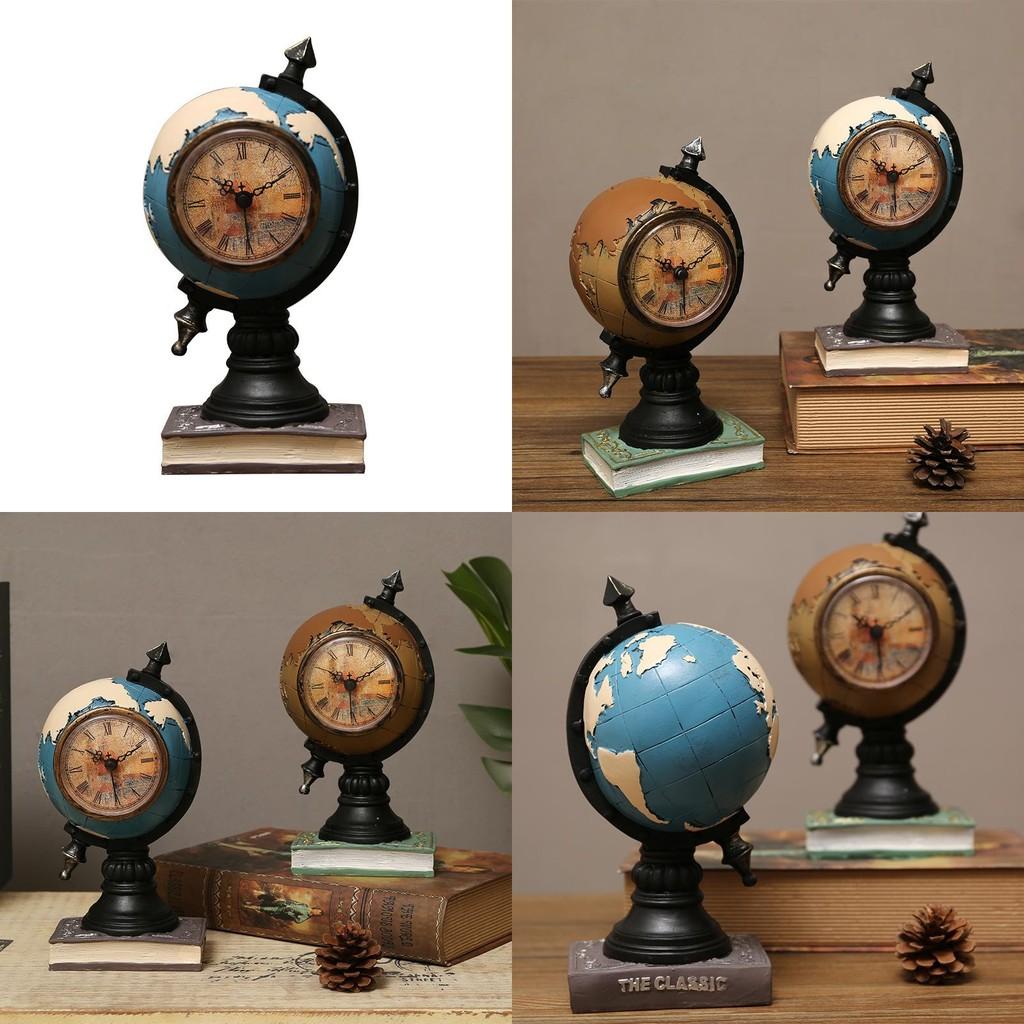 Clock Resin Globe Ornament For Desk Decor In Living Room Or Kids Gifts Room