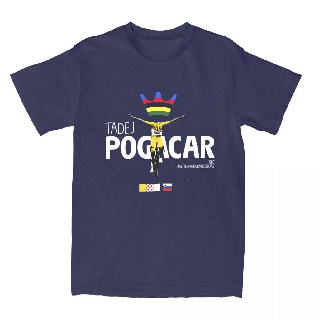 Camisetas de Ciclismo Tadej Pogacar Pogi Team para Hombre Ropa de Algodón 2025 Verano Tour-De France Mujer Manga Corta Cuello Redondo Camiseta Tops