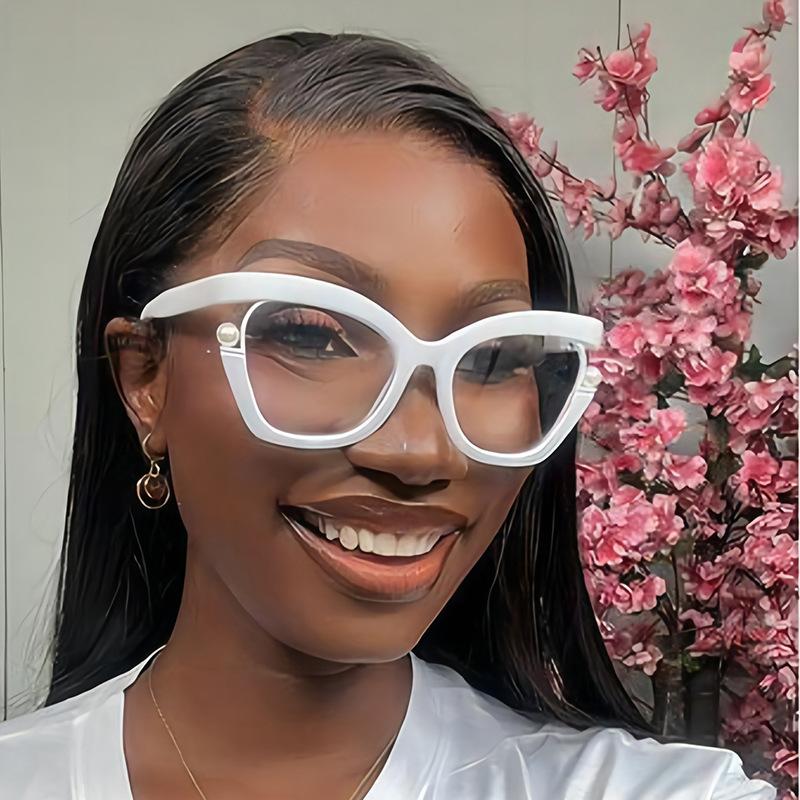 Anti-blue Light Ladies Flat Pearl Decorative Glasses Frame