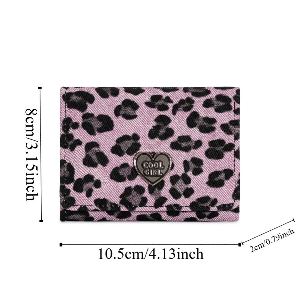 Coin Pouch Portable Leopard Print Wallet Multiple Card Texture Short Square Purse Korean Style Classic PU Card Bag Girls