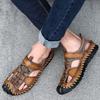 Summer Classic Black Sandals for Men Comfortable Soft Handmade Leather Sandals Large Size 48 Outdoor Casual Sandals Man Footwear