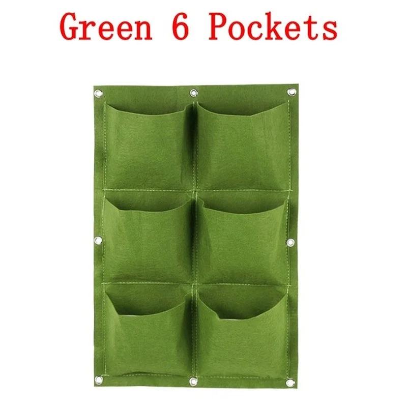 Grüne Wandbehang Pflanztaschen Blumentopf Grow Bag Gartenpflanzer Vertikale Suculentas Blumentopf Home Decor Zubehör