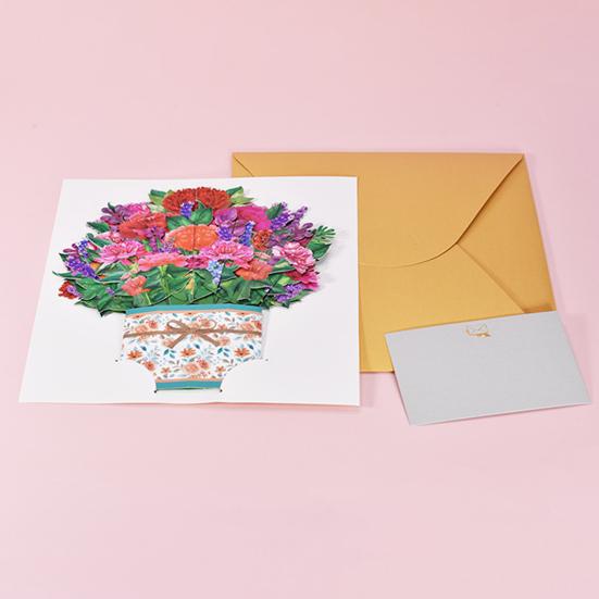 Blumenkarte Schönes Mehrfarbiges Papier Muttertag Blume 3D Karte für Mama