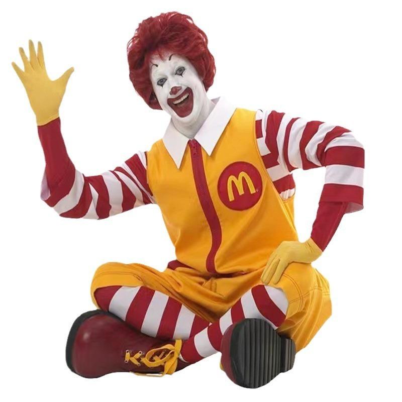 Bine ați venit costum pe costumul unchiului McDonald personaj clovn de mascaradă