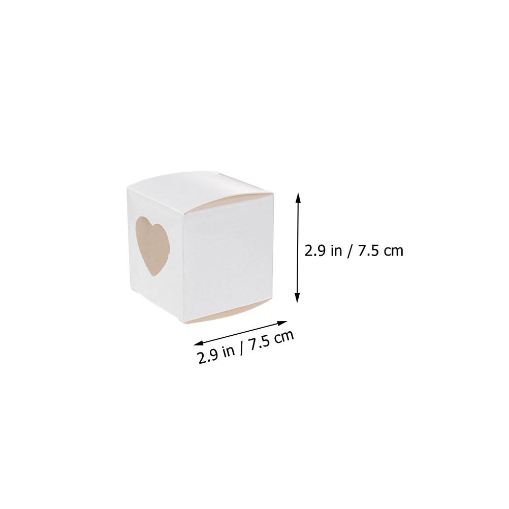 20 Pcs Cupcake Packaging Heart Shaped Window Box Dessert Container Open The Paper Boxes Cups