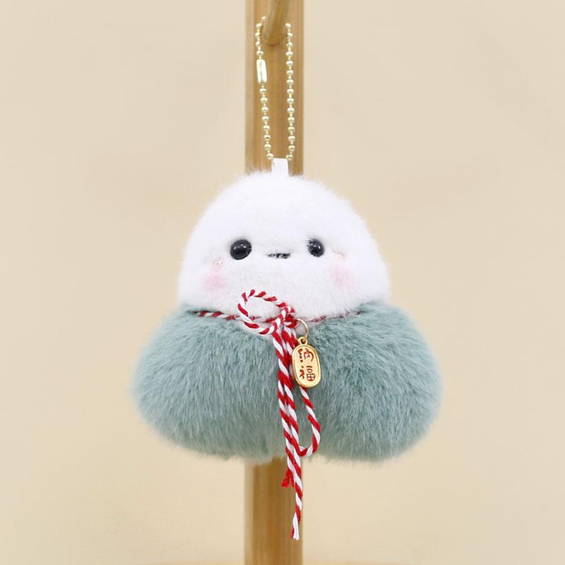 

Adorable Plush Short Dumpling Toy Festival Hanging Ornament With Pp Cotton BlueGreen