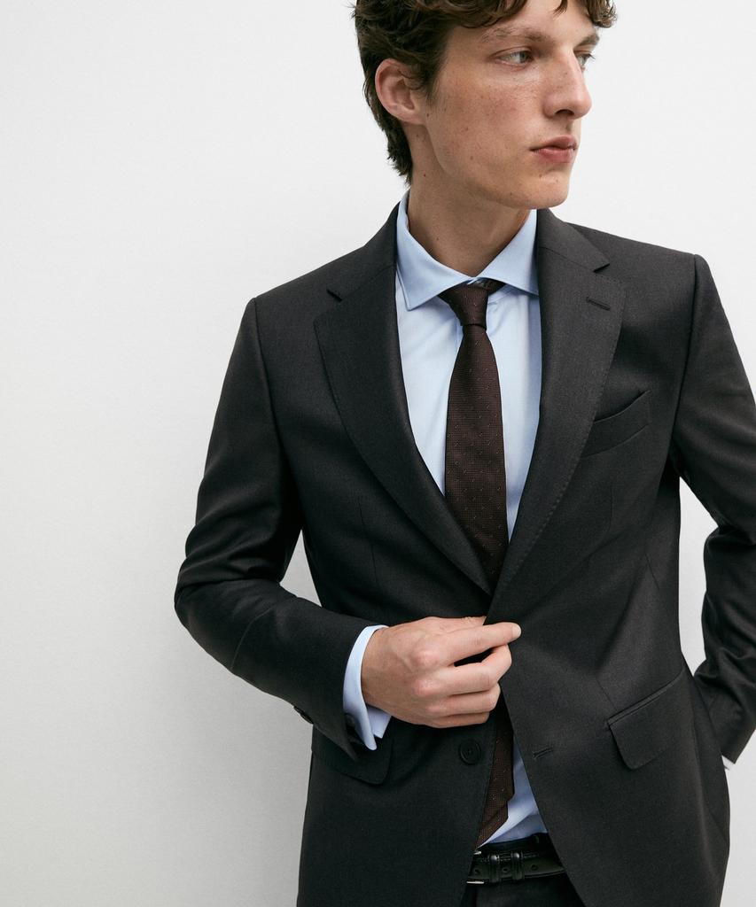 Massimo Dutti 100% Cool Wool Suit Blazer