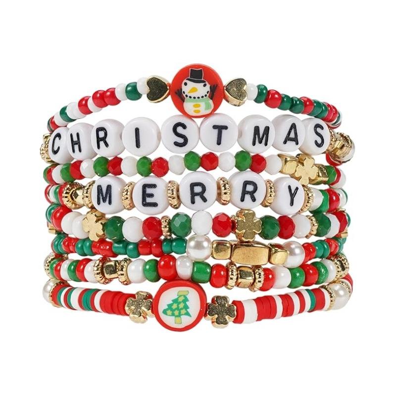 JYL TS Bracelet Christmas Stackable  Festive Elements Invites Holiday Blessings