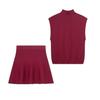 TAOP&ZA Spring/Summer Women's Knitted Top & Skirt Set