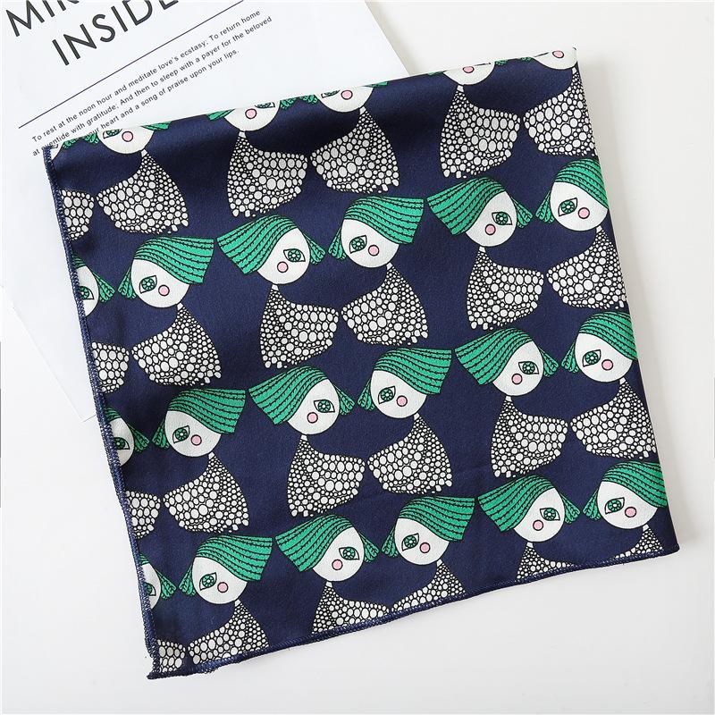 50 * 50cm İlkbahar Ve Sonbahar İpek Eşarplar Çok Yönlü Dekorasyon Profesyonel Küçük Kare Eşarplar Boyun Koruma Bağlama Çantası