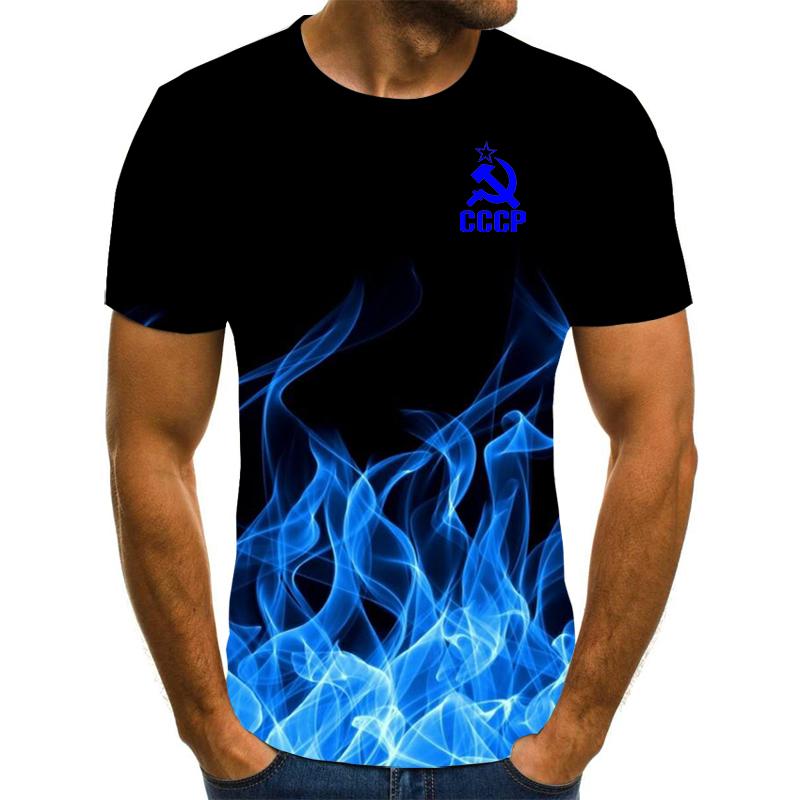 2026 Men's T-shirt Short Sleeve Solid Men's Loose T-shirt Men's Top Brand New CCCP Brand Men's 3D T-shirt Short Sleeve