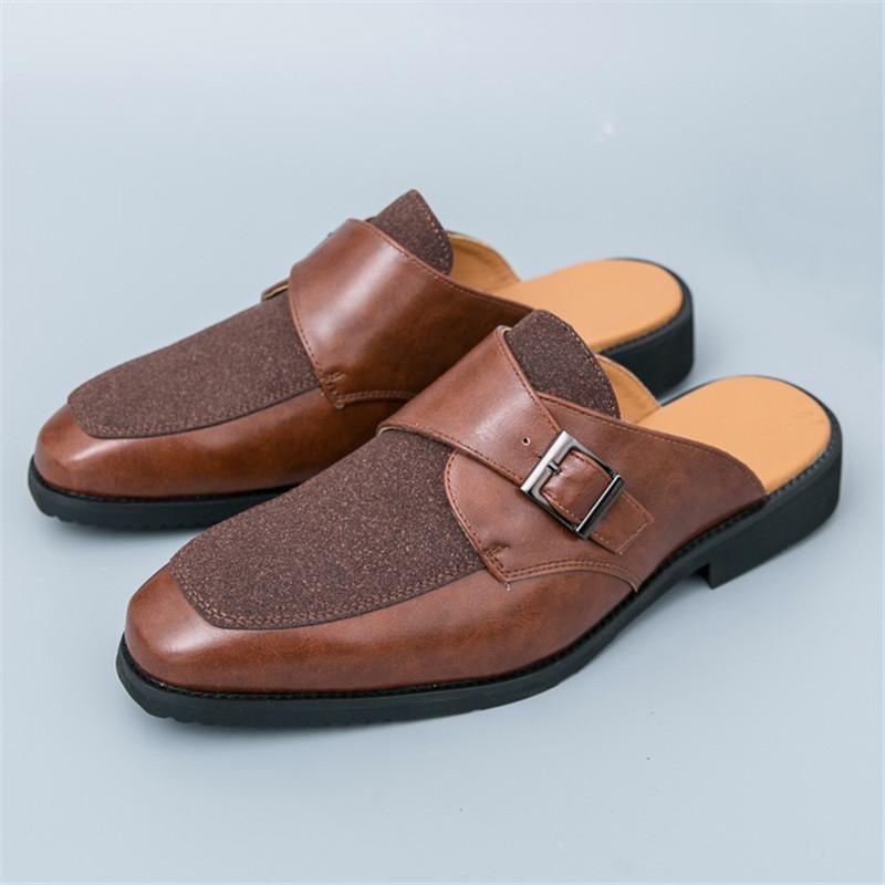 

Роскошный дизайнерский бренд Мужские сандалии с принтом Полупайеточная обувь для мужчин Мюли Повседневная обувь Слайды Лоферы Тапочки 38