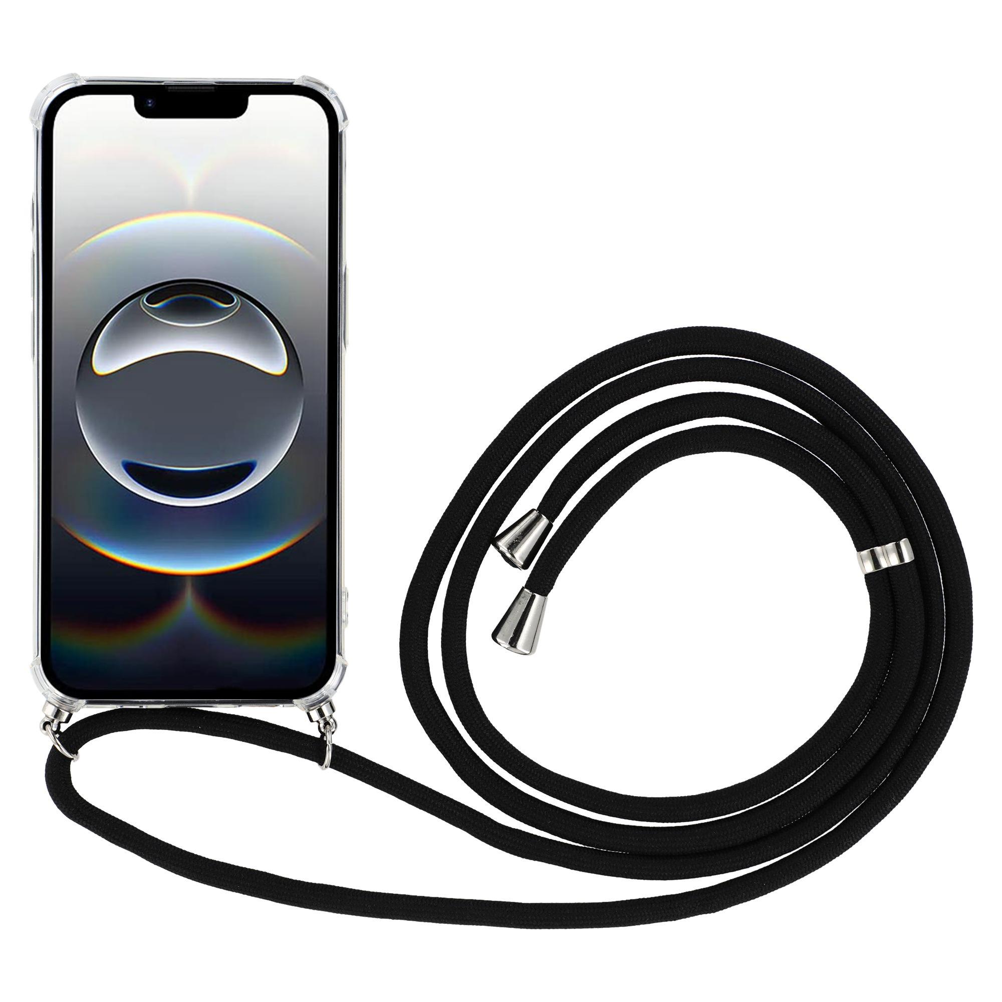 

For iPhone 16e Case Reinforced Corner TPU Clear Phone Cover with Lanyard Type A