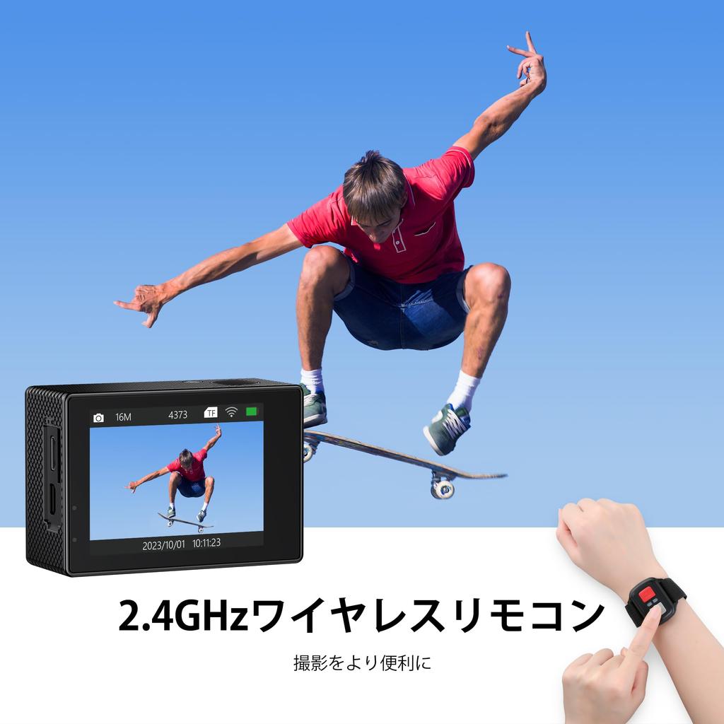 Dragon Touch Action Camera 4K30FPS 20MP Underwater Camera 30m Waterproof Lens Video Action Cam Batteries Image Stabilization 4x Zoom Remote Control