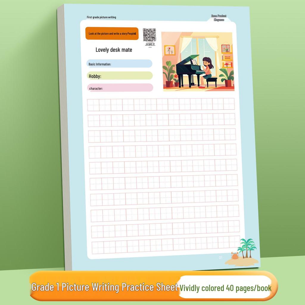 Tian Zi Ge Rutigt Kalligrafipraktikblock för Överspårning med Reservoarpenna