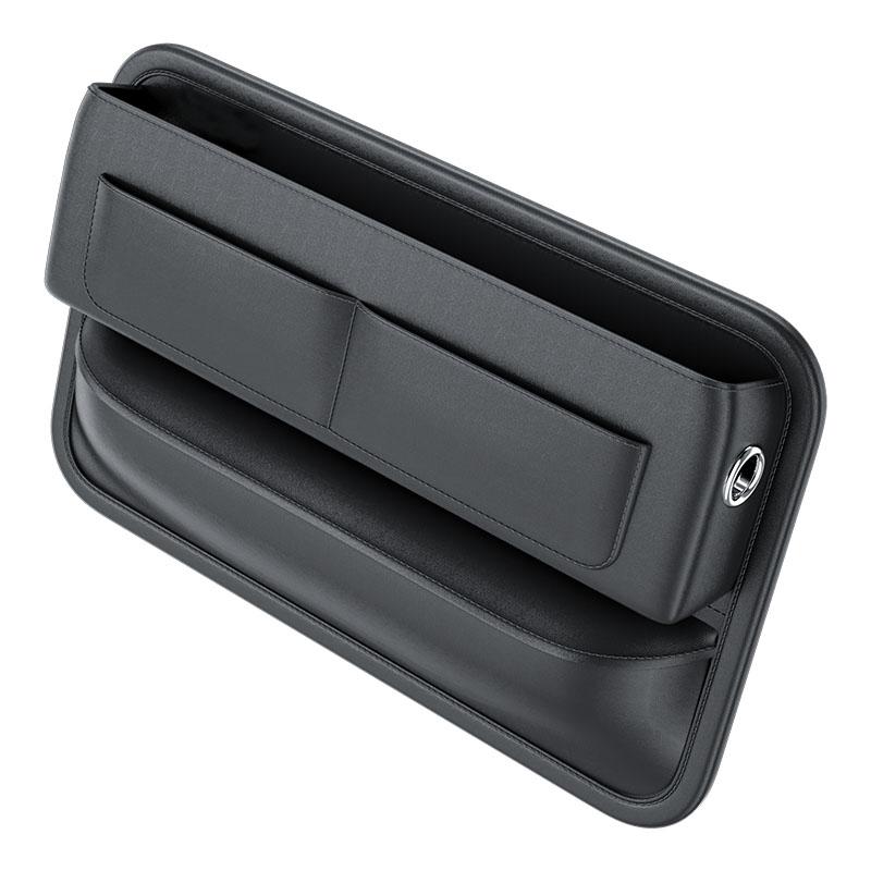 PU Leather Car Organizer Console Seat Crevice Storage Box Slit Gap Filler w/Charging Cable Hole Car Stowing Tidying