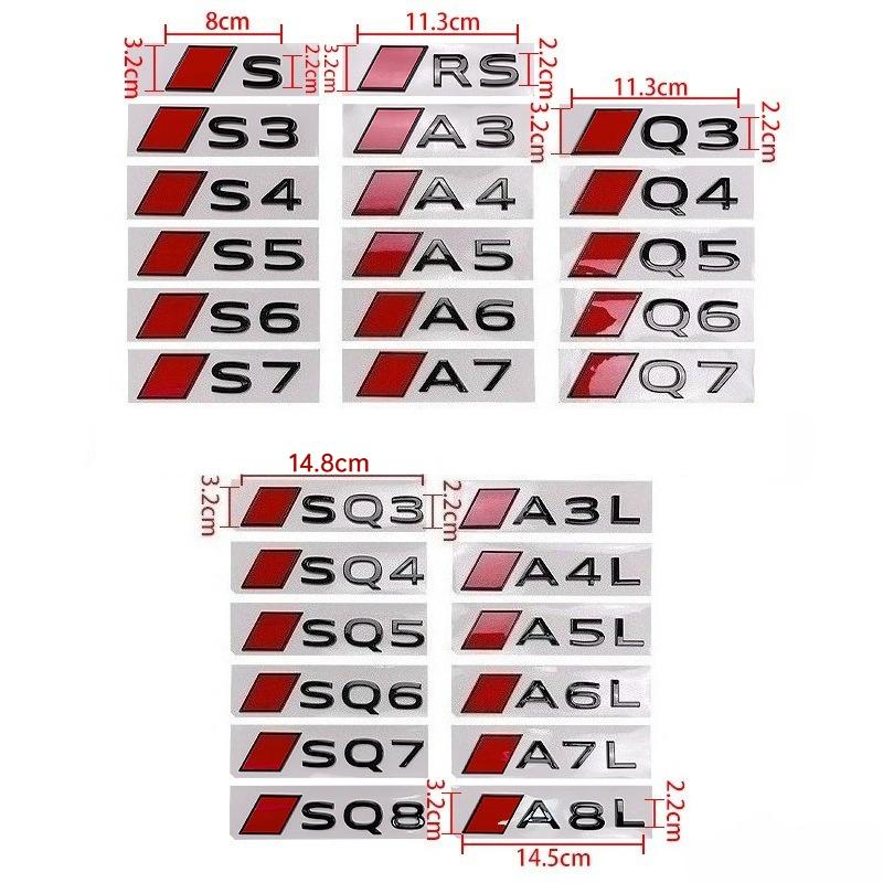 

1Pc New Model Sport Car Emblem Badge Sticker Rear Trunk Logo Decal A7L чёрный/красный