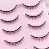 Yousheng 5 Pairs False Eyelash 3D Effect Extension Short Handmade Stems Makeup Natural Thick Soft Lashes for Girl