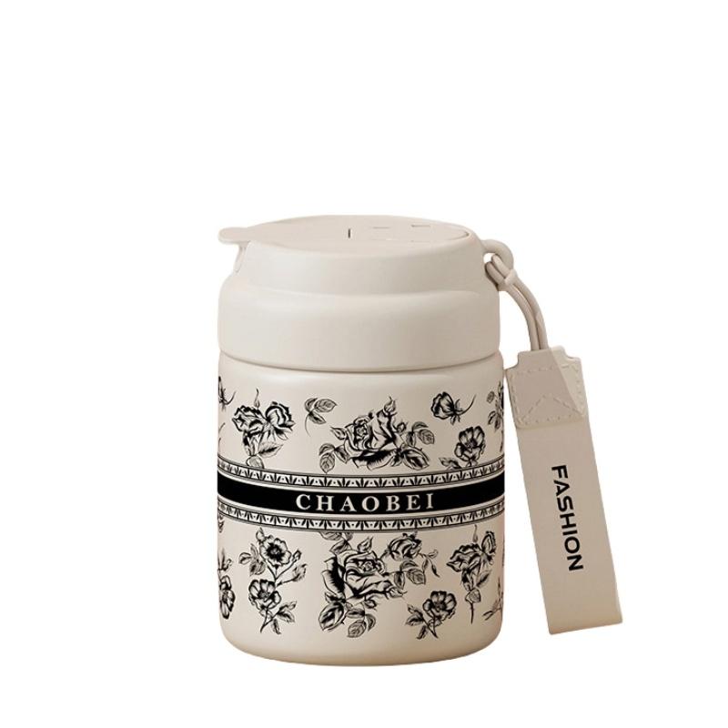 Light Luxury Stainless Steel Pocket Cup Mini Thermos Cup with Lifting Rope Portable High-value Student Vacuum Thermos Cup 450ml