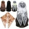 Vintage Bandanas for Women Cute Triangle Head Scarf Lace Flower Hair Scarf Headband  Pastoral Style