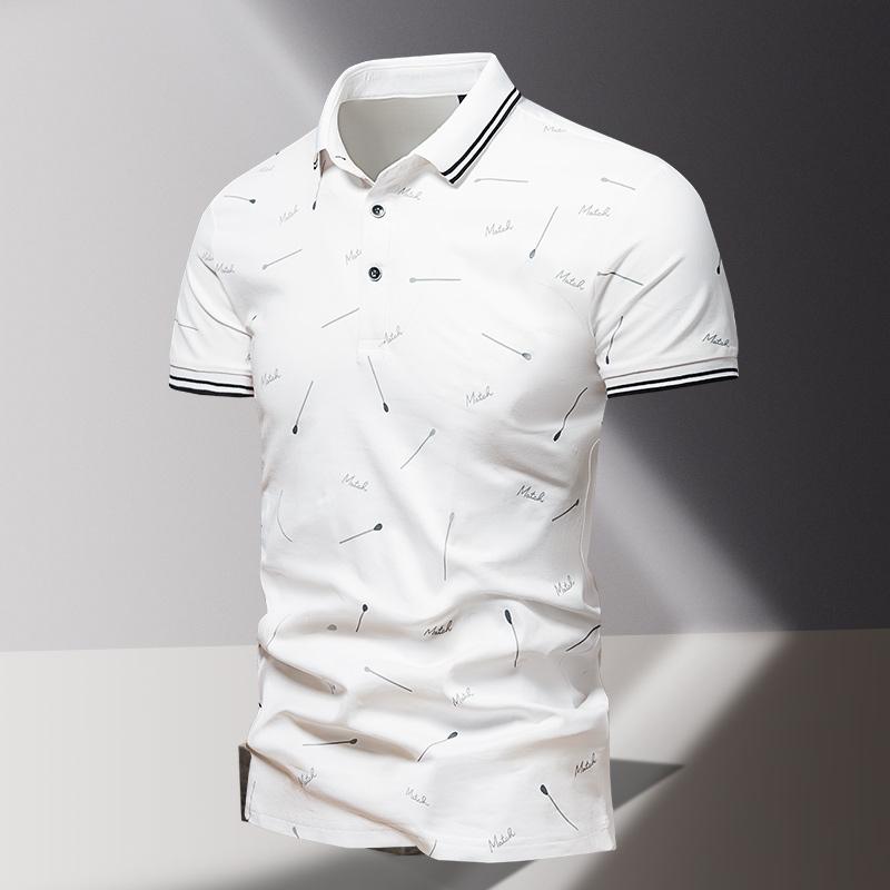 Summer Men's POLO Shirt, Fashionable Ice Silk Quick Drying Short Sleeved Embroidered T-shirt, Solid Color Lapel Business Top