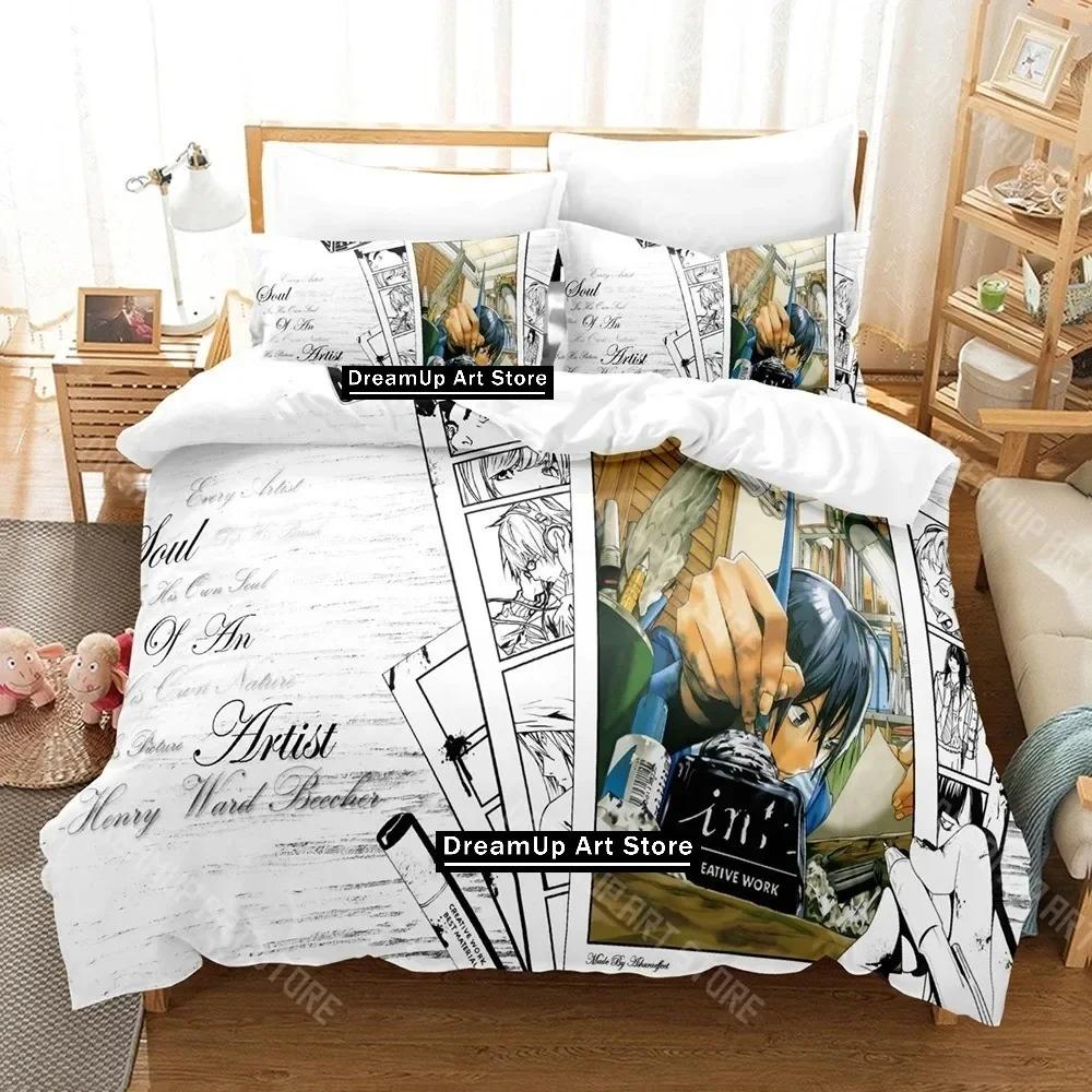 3D Print Bakuman Bedding Set Single Twin Full Queen King Size Bed Set Adult Kid Bedroom Duvetcover Sets 3D Print Anime Bed Sheet