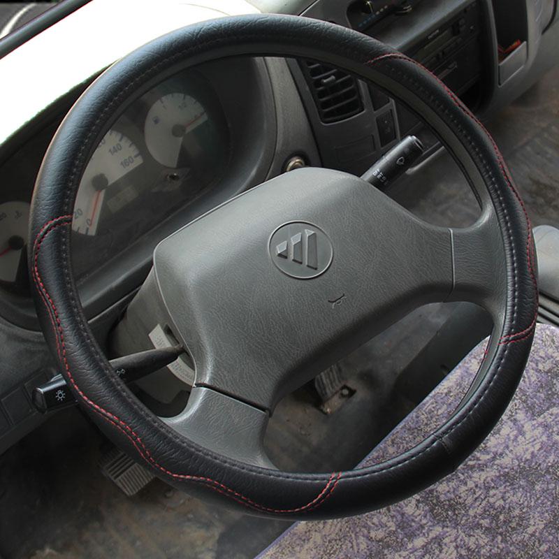 Large Size Pu Leather Car Steering Wheel Cover Plus Wheel Hubs for Different Cars 36 38 40 42 45 47 50cm for Scania Trunk Bus
