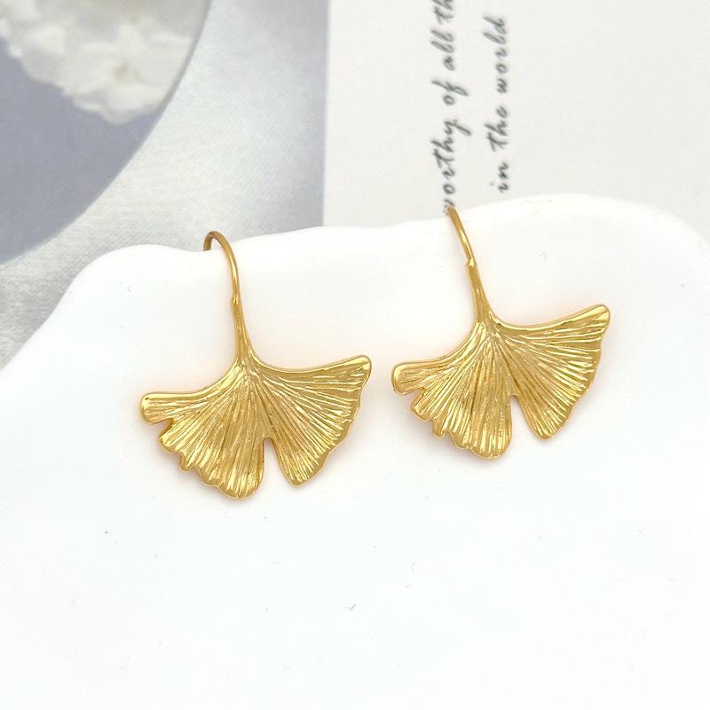 Ladies Fashion Summer Premium Stud Earrings Ginkgo Biloba Earrings Earrings Women