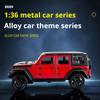 1:36 Jeeps Wrangler Rubicon Modèle de Voiture en Alliage Moulages sous Pression Métal Véhicules Tout-Terrain Modèle de Voiture Haute Simulation Collection Jouets pour Enfants Cadeau