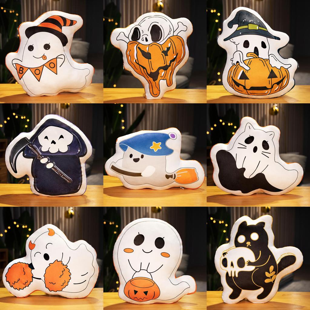 Halloween Spook Pluche Kussen Met Grappige Demon Print Voor Feestdecoraties En Cadeau-ideeën