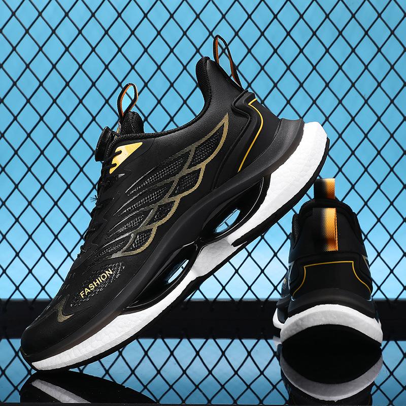 Really explosive rotating button men's shoes summer teenagers junior high school students running shoes mesh breathable casual sports shoes men