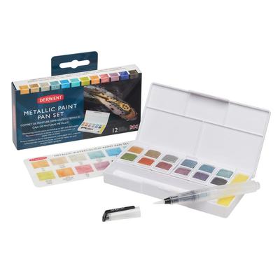 Derwent Metallic Paint Pan 12-Color Palette 2305657