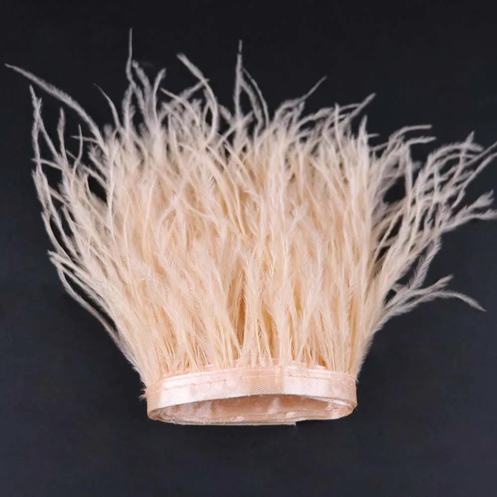 Feather53 Color Ostrich Feather Trim Ribbon 10-15cm 1M for Crafts Wedding Dresses Carnival Costume Home Decoration Sewing Accessories