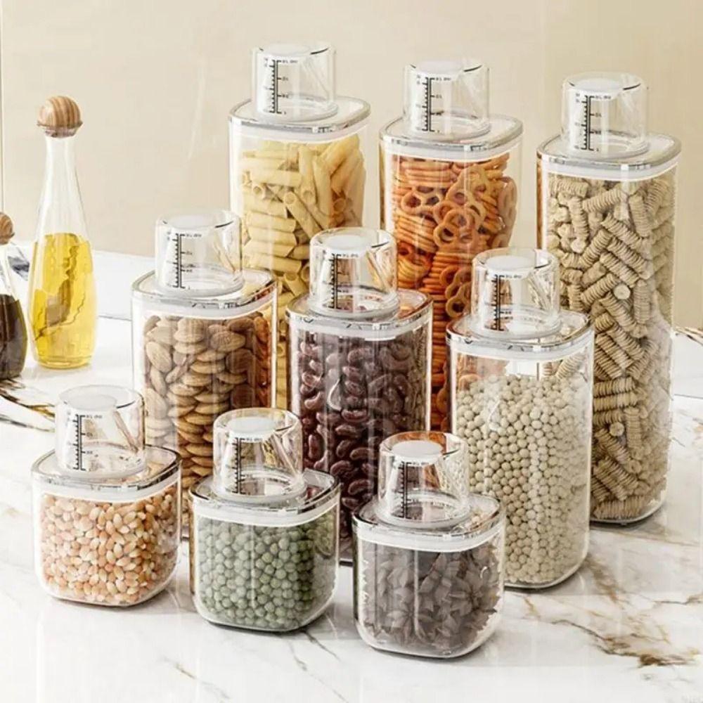 Sealed Laundry Detergent Dispenser Transparent Airtight Cereals Jar with Lid  Nuts