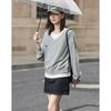 Demana Women's Color Block Faux Two-Piece Spliced Round Neck Sweatshirt