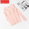 Hengyuanxiang Women's Seamless Padded Long-Sleeve Thermal Top