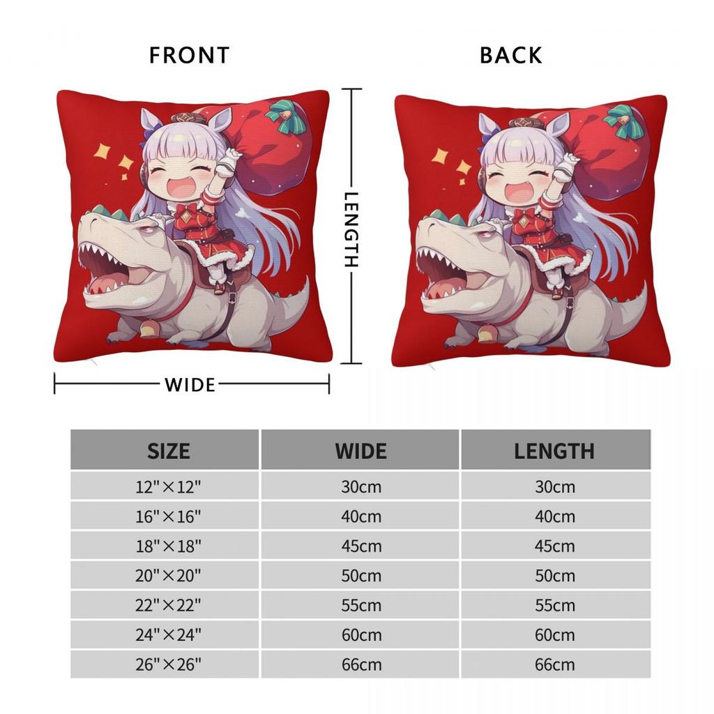 Gold Ship Christmas Pillowcase Double-sided Printing Cushion Cover Decorative Uma Musume Anime Throw Pillow Case Cover